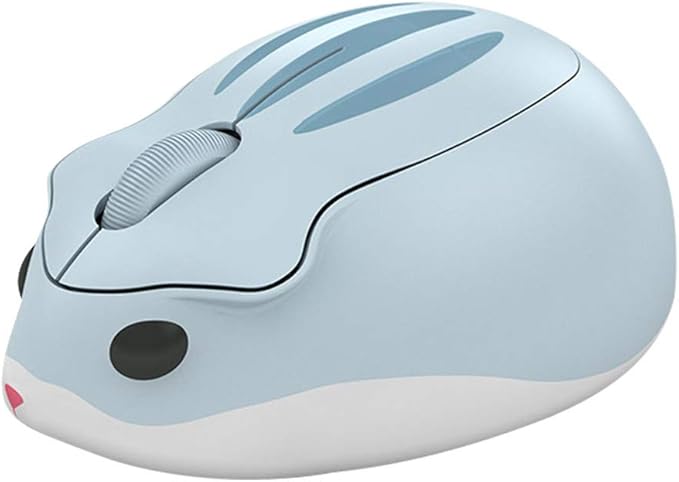 2.4GHz Wireless Mouse Cute Hamster Shape Less Noice Portable Mobile Optical 1200DPI USB Mice Cordless Mouse for PC Laptop Computer Notebook MacBook Kids Girl Men Women Mom Dad Gift (Blue)