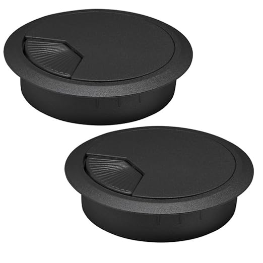 5 Pcs Desk Grommet 3-1/8" / 80 mm, Desk Cord Hole Cover, Cable Grommet ABS Plastic, Desk Hole Grommet for Home & Office Pc, Detachable Adjustable Cable Cord Organizer-Black