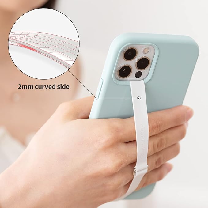 C-Shaped Clip Finger Phone Grip, Sinjimoru Silicone Cell Phone Strap for Phone Case with Clip as Phone Loop Holder for iPhone Case & Samsung Phone. Sinji Loop Clip White 210