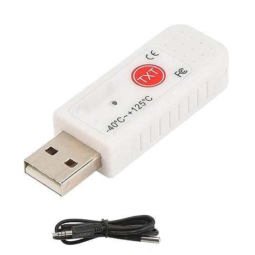 GOWENIC TEMPer2 USB Computer Thermometer Inside Outside,Dual Temperature Sensor Logger, Ambient Temperature Monitoring Data Recorder,Upper Lower Limit Temperature Alarm,for