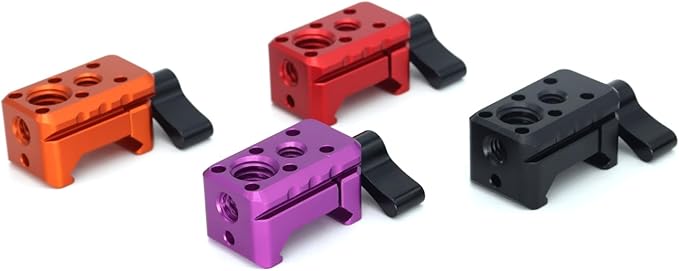 NATO Clamp Adapter,NATO Rail Lock Clamp Mount Quick Release with 1/4" 3/8" ARRI Thread for Camera Cage Handle Monitor LED Light Microphone Cold Shoe Magic Arm (Purple)