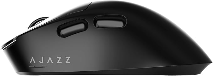 AJ179 V2 Triple Mode (2.4G/Wired/Bluetooth 5.2) Gaming Mouse, 12000 DPI, 56g Ultra-Light, Programmable 6 Buttons, 1000Hz Polling Rate, Ergonomic Right-Hand Design for Computer Laptop PC, Black