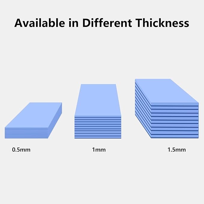UCEC 30PCS Silicone Thermal Pads GPU, Reusable CPU Thermal Pad GPU Thermal Pads SSD Thermal Pad, Conductive Heatsink 0.5/1.5/ 1mm Thermal Pad for Chip LED IC Heat Conduction, Blue