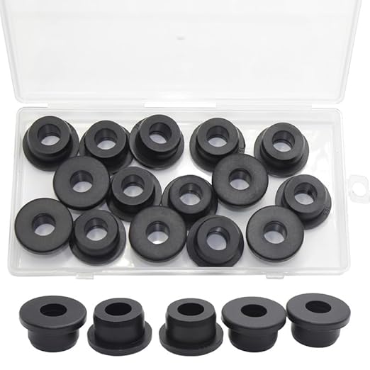 15 Pcs 3/4" Drill Hole, 3/8" ID Silicone Rubber Grommets for Wiring, Automotive Firewall Hole Plug, Top Hat Metal Wall Drywall Grommets for Vinyl Tubing in Hydroponic Irrigation Systems