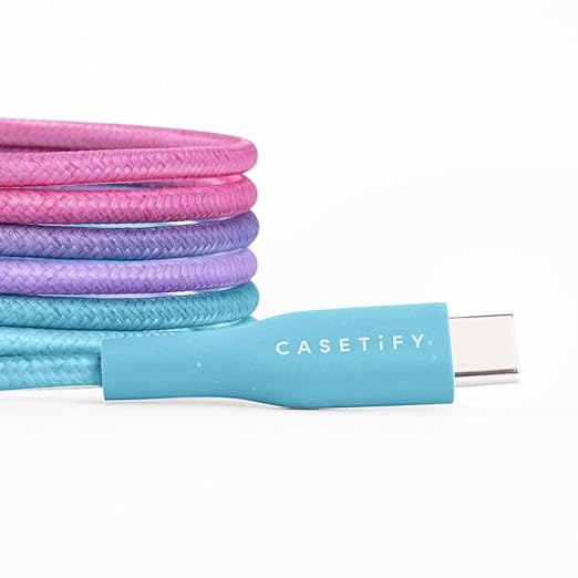 CASETiFY Powerthru USB-C to USB-C Cable (2m/6.6ft) - Cotton Candy
