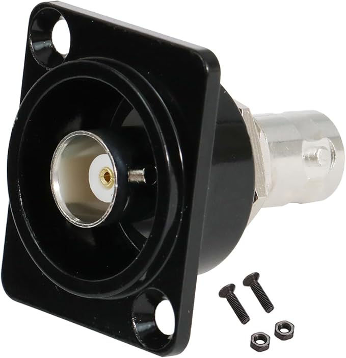 PENGLIN BNC Panel Mount Connector, D-Type BNC Pass-Through Connector, BNC Female to Female Chassis Socket for Surveillance Video Custom Communication