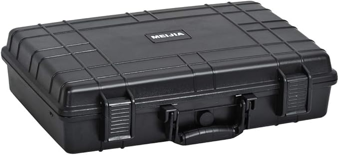 MEIJIA Portable Waterproof Protective Case,Hard Camera Case,Customized Fit Foam Inserted, Elegant Black,Fit for Camera, Equipments, Lens,Drones(Black)