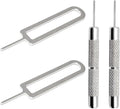 4 Pcs SIM Card Removal Openning Tool Tray Eject Pins Needle Opener Ejector Compatible with All iPhone Apple iPad HTC Samsung Galaxy Cell Phone Smartphone Watchchain Link Remover (Style D)