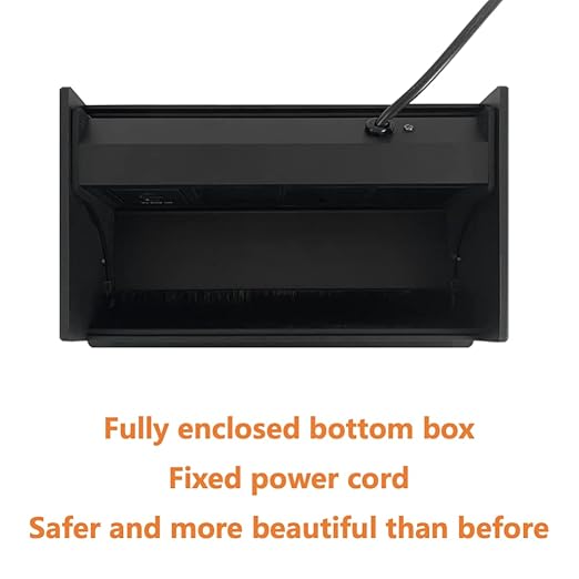 ZESHAN Brush Cable Cubby Connectivity Box Conference Table Power Box with Power Socket, USB and Type C Charger, Black