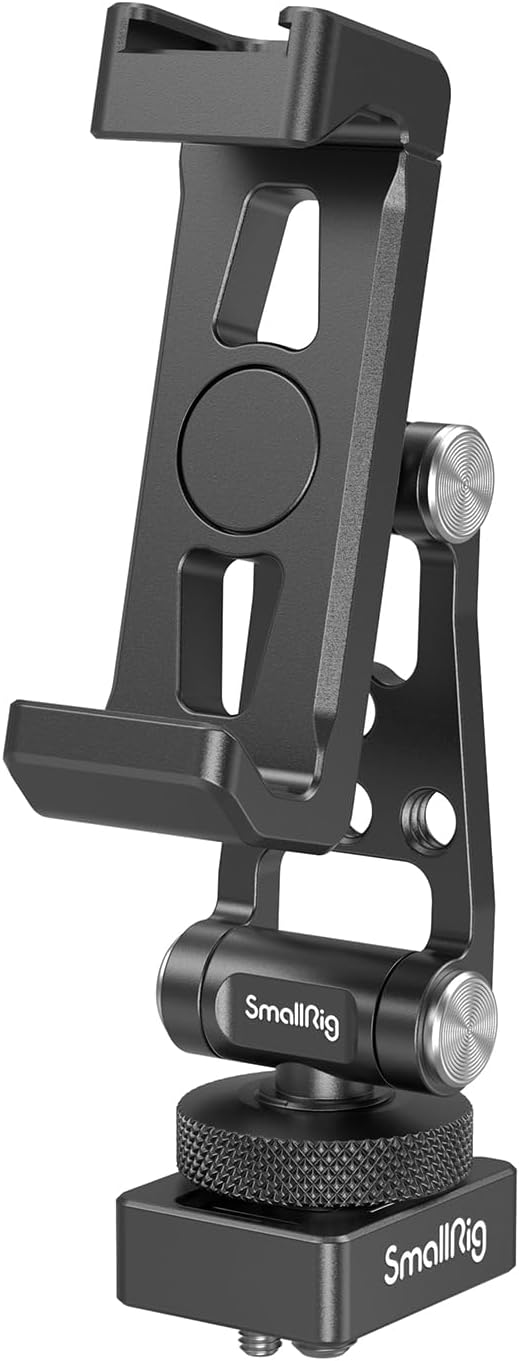 SmallRig Phone Support for DJI Stabilizers, Adjustment Phone Mount Adapter with 1/4"-20 Threaded Hole, Cold Shoe for DJI RS 4 Mini/RS 4 Pro/RS 3 /RS 3 Pro/RS 3 Mini/RS 2 / RS C2 / R S/R SC - 4301