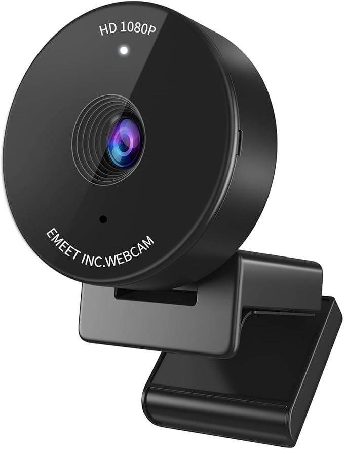 EMEET 1080P Webcam - USB Webcam with Microphone & Physical Privacy Cover, Noise-Canceling Mic, Auto Light Correction, Fixed Focus, C950 Ultra Web Cam w/ 70°View for Meeting/Online Classes/Zoom/YouTube