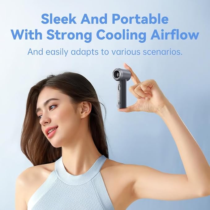 Portable Fan For Travel Mini: Small Pocket Handheld Personal Rechargeable Battery Operated USB High Speed Keeping Cool In Hot Weather Beach Gifts For Women (gray)