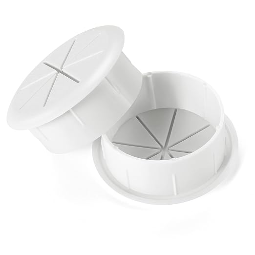 HYCC 5 Pack 2 Inch Flexible Desk Grommet,Organize Wires and Cables on Office Equipment, Computer Components, Entertainment Systems Effectively - Color: White