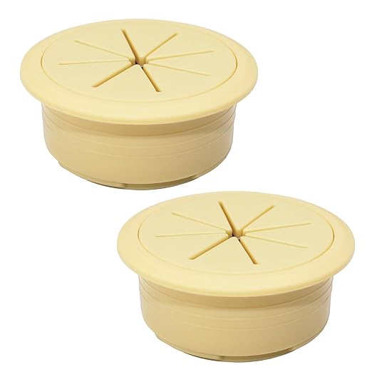 2 Pcs Desk Grommet 2" / 50 mm, Desk Hole Cover for Cables, Cable Grommet ABS Plastic, Desk Hole Grommet for Home & Office Pc, Detachable Cable Cord Organizer, Beige