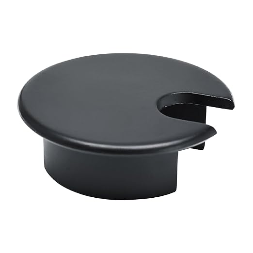 1 Pcs Desk Grommet 1-3/8" / 35 mm, Desk Cord Hole Cover, Cable Grommet Metal Zinc Alloy Materilal, Desk Hole Grommet for Home & Office Pc, Detachable Cable Cord Organizer-Flat Black