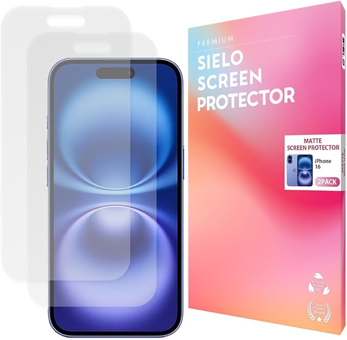 SIELO 2 Pack Matte Screen Protector, 9H Hardness Shatterproof & paper-feel PET Film, Anti-Glare & Anti-Fingerprint Case Friendly Screen Protector Film.