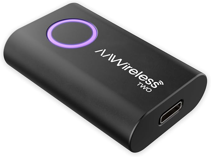 AAWireless Two - Android Auto Wireless Adapter - Convert Factory Wired Android Auto to Wireless - Multifunctional Button - Easy Plug and Play Setup - Seamlessly Connect Via Bluetooth - Made in Europe