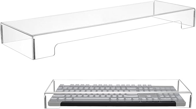 Gadpiparty Clear Keyboard Dust Cover Waterproof Acrylic Protector for Mechanical Keyboards Spills & Pet Protection Ideal for Home and Office Use(18.6 x 5.9X 1.8inch)