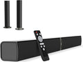MZEIBO Sound Bar for Smart TV, 80W Bluetooth Soundbar 2 in 1 Detachable Design, Deep Bass, Home Theater Surround Sound, ARC/Optical/AUX Connections for TV/PC/Gaming/Projectors