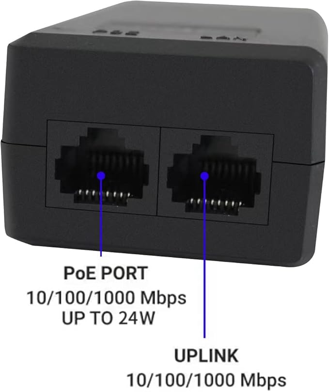 Real HD 48V 24W 0.5A POE Injector Adapter Power Supply,10/100Mbps IEEE 802.3af Compliant, Up to 100M (328 Feet), for Most Cisco/Polycom/Aastra Phones and More