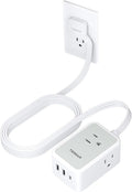 Ultra Thin Flat Extension Cord 10 FT, TESSAN Small Flat Plug Power Strip with 3 USB Charger (1 USB C), 3 Outlets Desk Charging Station, 10 Feet Long Slim Plug for Travel, Dorm Room, Office Essentials
