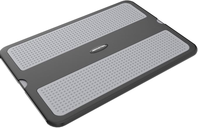 AboveTEK Portable Laptop Lap Desk w/Retractable Left/Right Mouse Pad Tray, Non-Slip Heat Shield Tablet Notebook Computer Stand Table w/Sturdy Stable Work Surface for Bed Sofa Couch or Travel