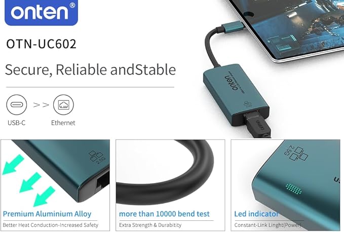 USB-C to Ethernet Adapter - 2.5Gbps High-Speed,Type-C to RJ45 Ethernet LAN Network Adapter Thunderbolt 4/3 Compatible, for iPhone 15 Pro/Max, MacBook Pro/Air 2023, iPad Pro,iMac and More (2.5 G)