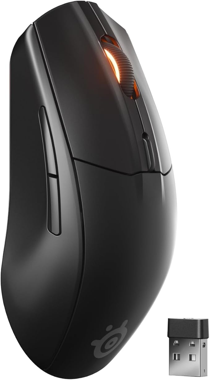 SteelSeries Rival 3 Wireless Gen 2 Gaming Mouse — 2.4GHz and Bluetooth — 18000 DPI TrueMove Air Optical Sensor — 60 Million Click Durability — Light-Weight — 100% PTFE Feet — Black