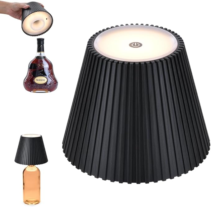 WILIT Wireless Lamp Shades for Liquor Bottle Lights, 3 Level Brightness Cordless Table Lamp, Table Top Decor for Living Room, Wine Lamp Touch Lamps for Nightstand, Housewarming Gifts New Home