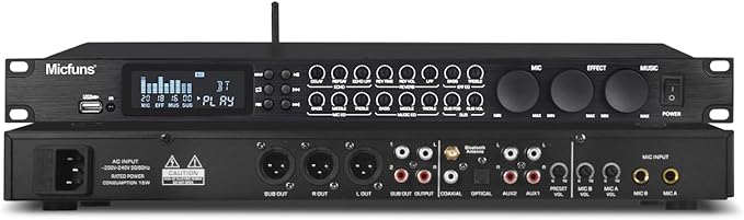 KT900DSP Feedback Suppressor Preamp Preamplifier Karaoke Effector Digital Pre-stage Effector Anti-howling Audio Processor Echo USB MP3 Bluetooth Optical