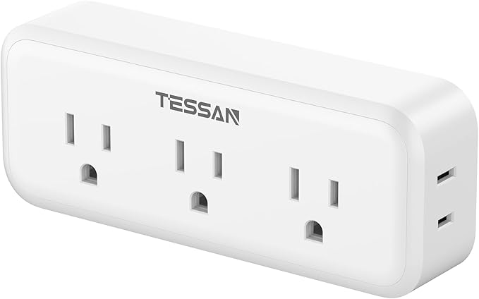 Multi Plug Outlet Splitter, TESSAN Surge Protector Wall Plug Splitter with 5 Outlet Extender, 3-Sided Charging Station for School Home Office Dorm Room Essentials