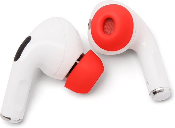 WC TipZ - Upgraded Memory Foam Ear Tips for Airpods Pro Made by Wicked Cushions | Improved Comfort, Tighter Seal, Better Foam Rebound Time | Fits Perfectly in Charging Case | Lava Red