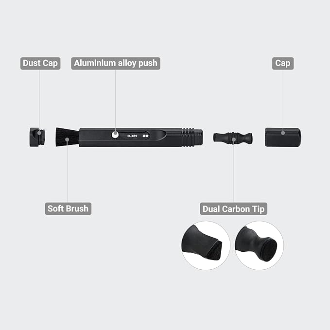 Compact Lens Cleaning Pen,Lens Cleaner Brush for Camera Filters Camcorders Leupold Scope Binoculars Keyboards VR Headset and More Electronics