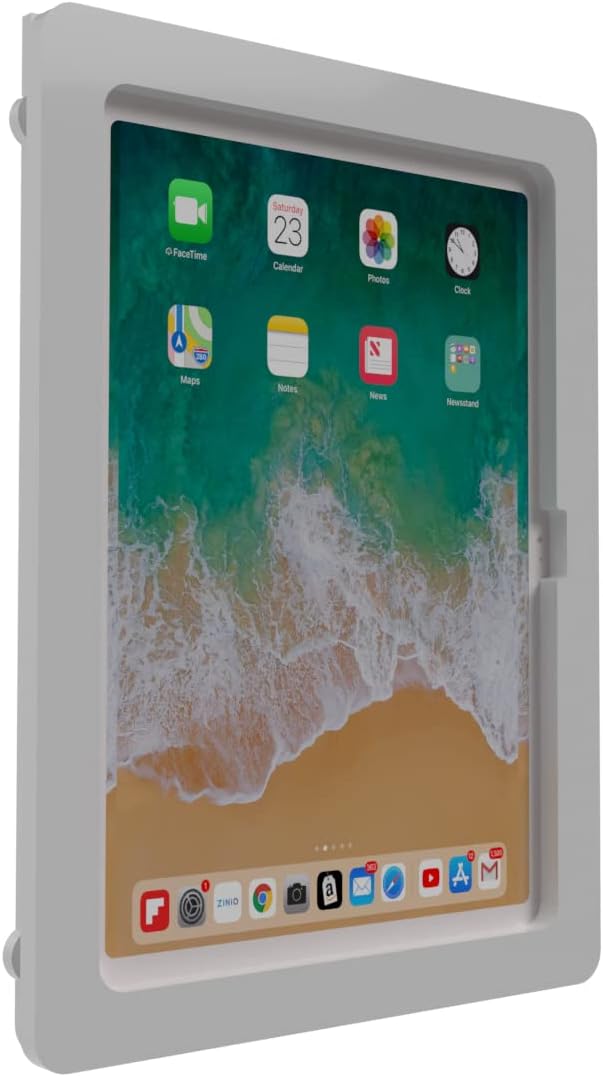 TABcare Anti-Theft Acrylic VESA Enclosure for Apple iPad 10 10.9" 2022, iPad 11" 2025 with Free Wall Mount Kit & 90-Degree Angle USB C Charge Cable (White)