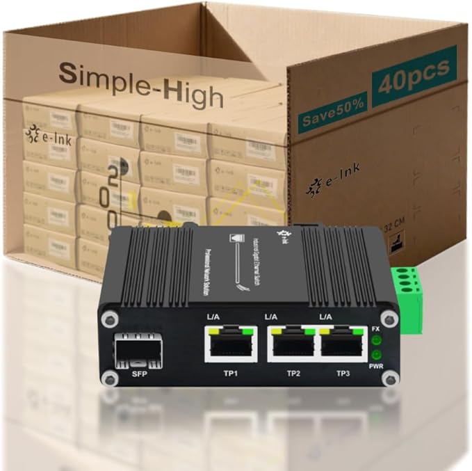 40pcs Throncom Industrial Gigabit 3 Ports Ethernet Fiber Switch Sold by Case Factory price large-scale with 100/1000M Adaptive SFP Slot,redundant power input,Solar Power/VoIP 12-48V DC LNK-IMC103G-SFP