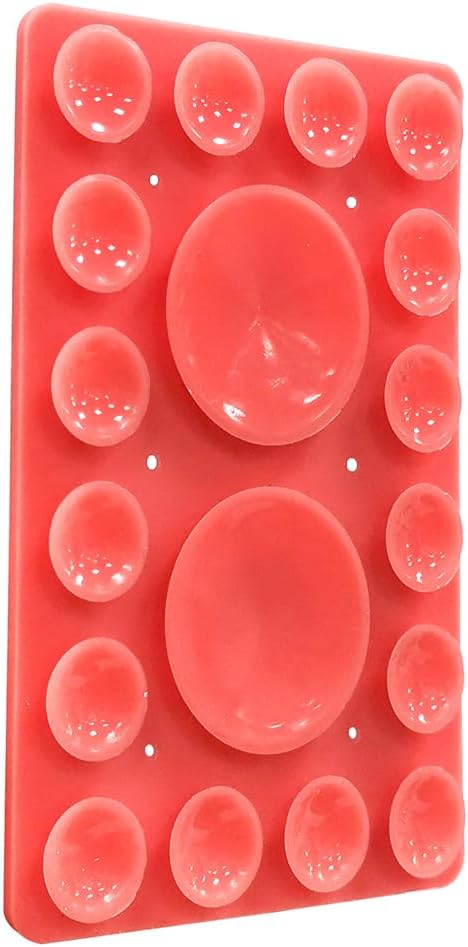 Silicone Suction Phone Holder Mount, Adhesive Accessory for iPhone and Android, Hands-Free Mirror Shower Mount for TikTok Videos and Selfies (Red, Single Sided)
