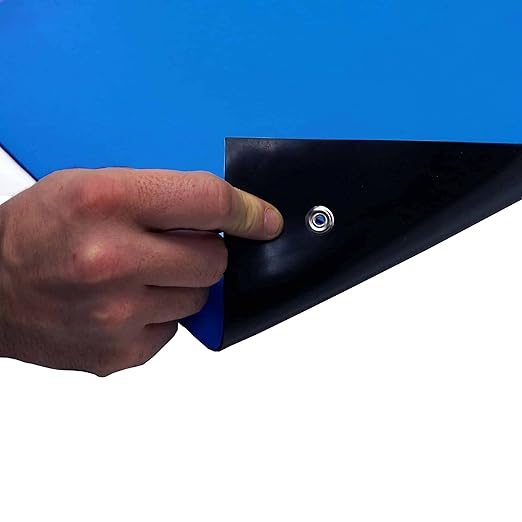 RubberStat Dual Layer ESD Compliant Workstation Rubber Table Mat Kit, Soldering, Cell Phone Repair, with Wrist Strap Set and Ground Cord - 24"x36" Royal Blue