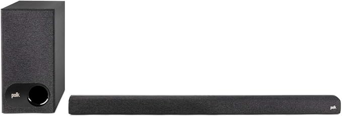 Polk Audio Signa S3 Sound Bar for TV & Wireless Subwoofer with Built-in Chromecast & Google Assistant, Low-Profile Design, Works with 8K, 4K & HD TVs, Bluetooth and Wireless Streaming
