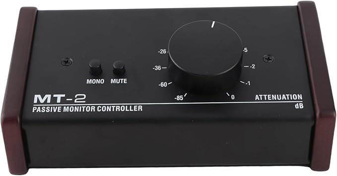 Passive Monitor Controller,Mute Control Large Control Knob Passive Stereo Monitor Controller,Pure Signal Passive Volume Controller,for Studio Monitor