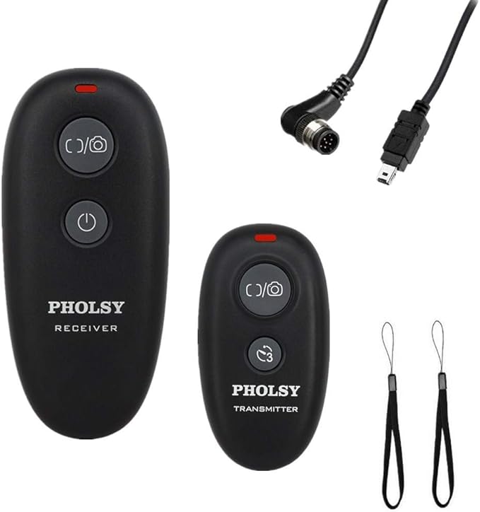 PHOLSY Wireless Shutter Release Camera Remote Compatible with Nikon Z5 Z8 Z9 Z7ii Z6 Z6ii D750 D780 D7500 D7200 D5600 D5500 P7700 P7800 P950 D90 D4 D5 D6 D800 D850 D810 D700 D300 D200 COOLPIX Series