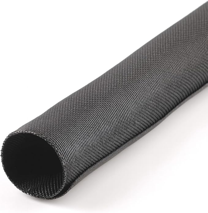 MGI SpeedWare Woven Mesh Split-Sleeve Wire Loom for High-Temperature Automotive Harness and Home Cable Management 25 feet (3/4")