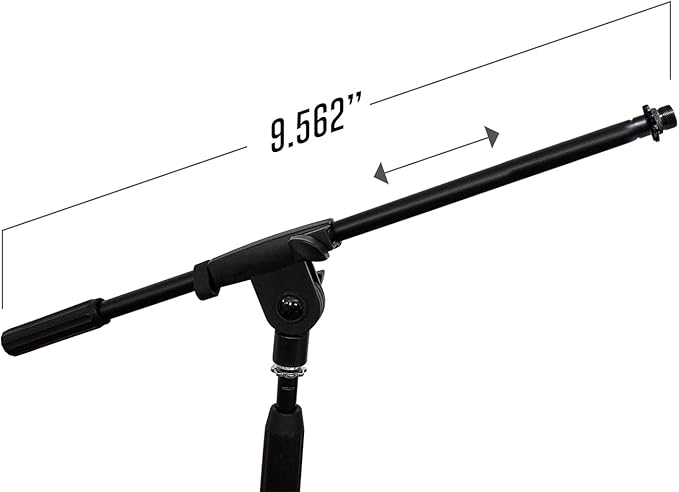 AxcessAbles Short Microphone Stand with Boom Arm | Low Profile Mic Tripod Stand for Kick Drums | Guitar Amp Stand | Low-Pro Mike Stand (MS-101L)