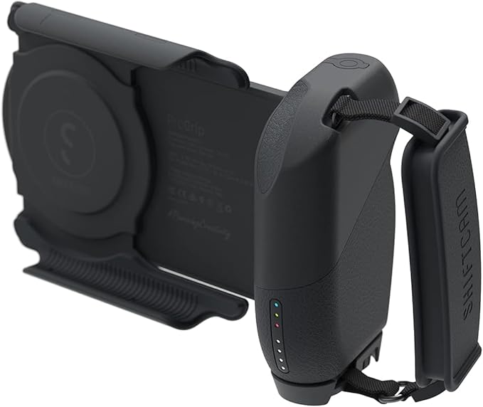 ShiftCam ProGrip Starter Kit – DSLR-Style Phone Camera Grip with Built-in Powerbank, Wireless Shutter Button and Qi Charging, Freestanding Dock & Tripod Mount – Compatible w/Android & iPhone