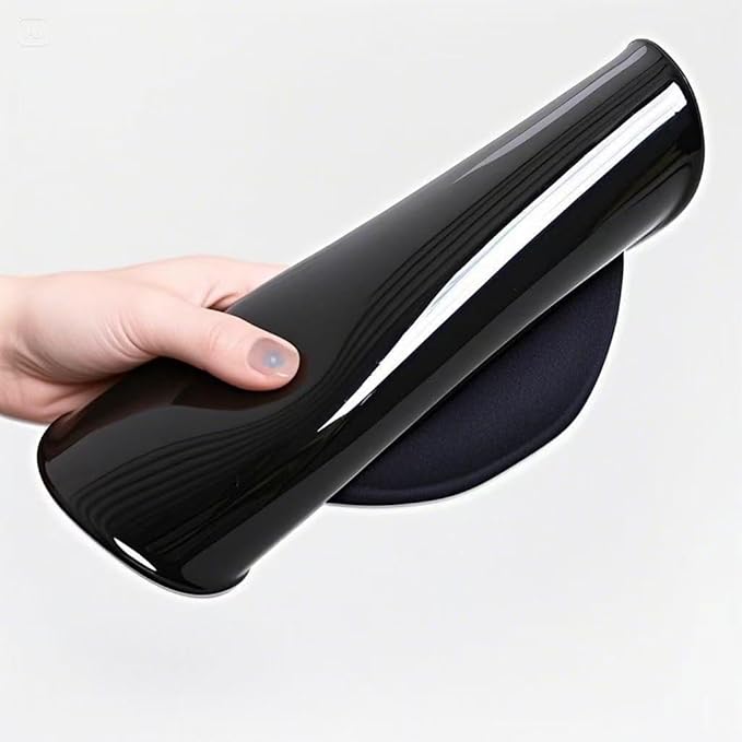 Ergonomic Mouse Pad with Wrist Support Gel Mousepad with Wrist Rest, Soft Black Computer Mouse Pad for Laptop, Pain Relief Mousepads with Non-Slip PU Base for Gaming, Home& Office, 9.9x8.8in, Round