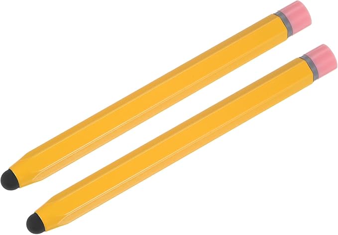 MECCANIXITY 2pcs Stylus Pens for Touch Screens Hexagon Crayon Stylus Pen Universal Capacitive Stylus for All Touch Screen Devices, 4.7" Yellow