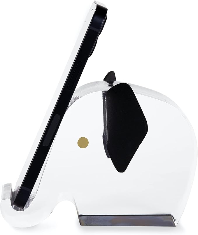 Kate Spade New York Acrylic Cell Phone Stand, Novelty Phone Holder for Desk, Elephant