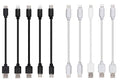 10-Pack Multi Short USB Cables & TypeC-C Cables for Charging Stations Compatible/w iPhone16/15, iPhone5-14/ iPads/iPad mini/iPad Pros/Samsung Moblies & Tablets/Pixel & Nexus/HTC/Sony(White)