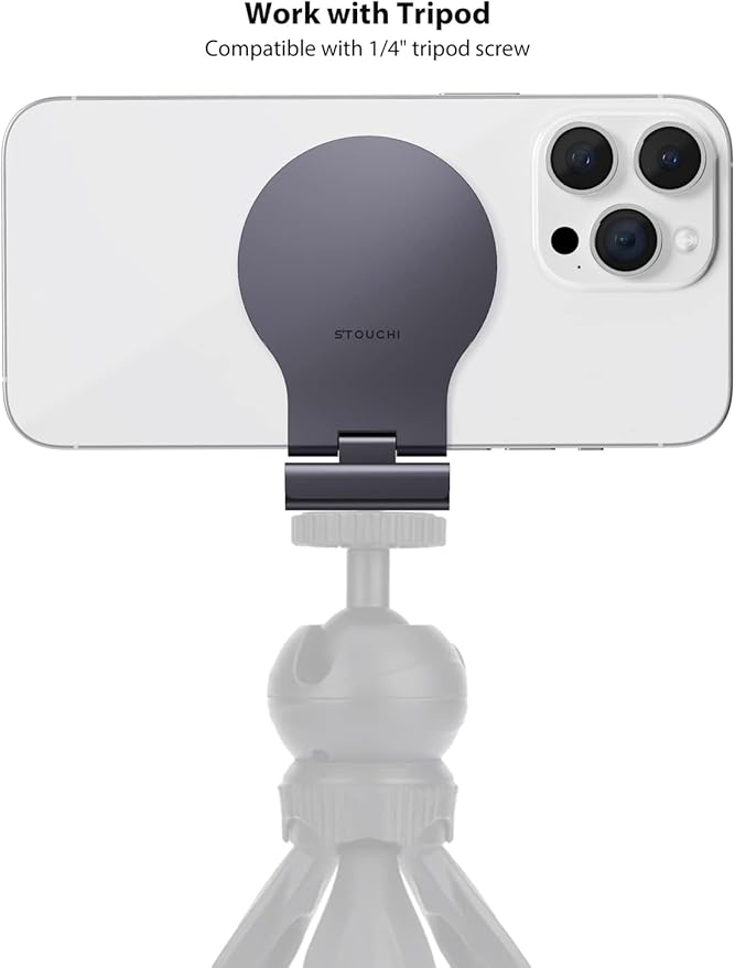 Stouchi Continuity Camera Mount for Desktop Monitor, iMac Compatible iPhone Webcam Mount with Mag-Safe for Mac Desktops and Displays, Apple TV 4K