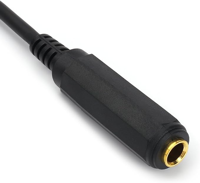 Disino 1/4 Inch Male to Female Stereo Extension Cable Gold Plated Quarter inch Headphone Extension Cable Cord- 20FT /6.6 Meters