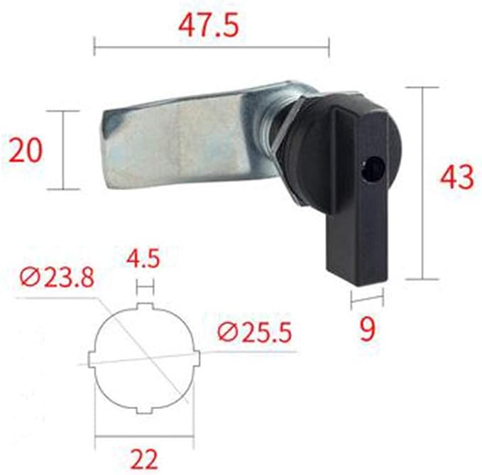 WJSKDQ 4PCS Thumb Operated Offset Thumb Cam Lock Black Cam Lock